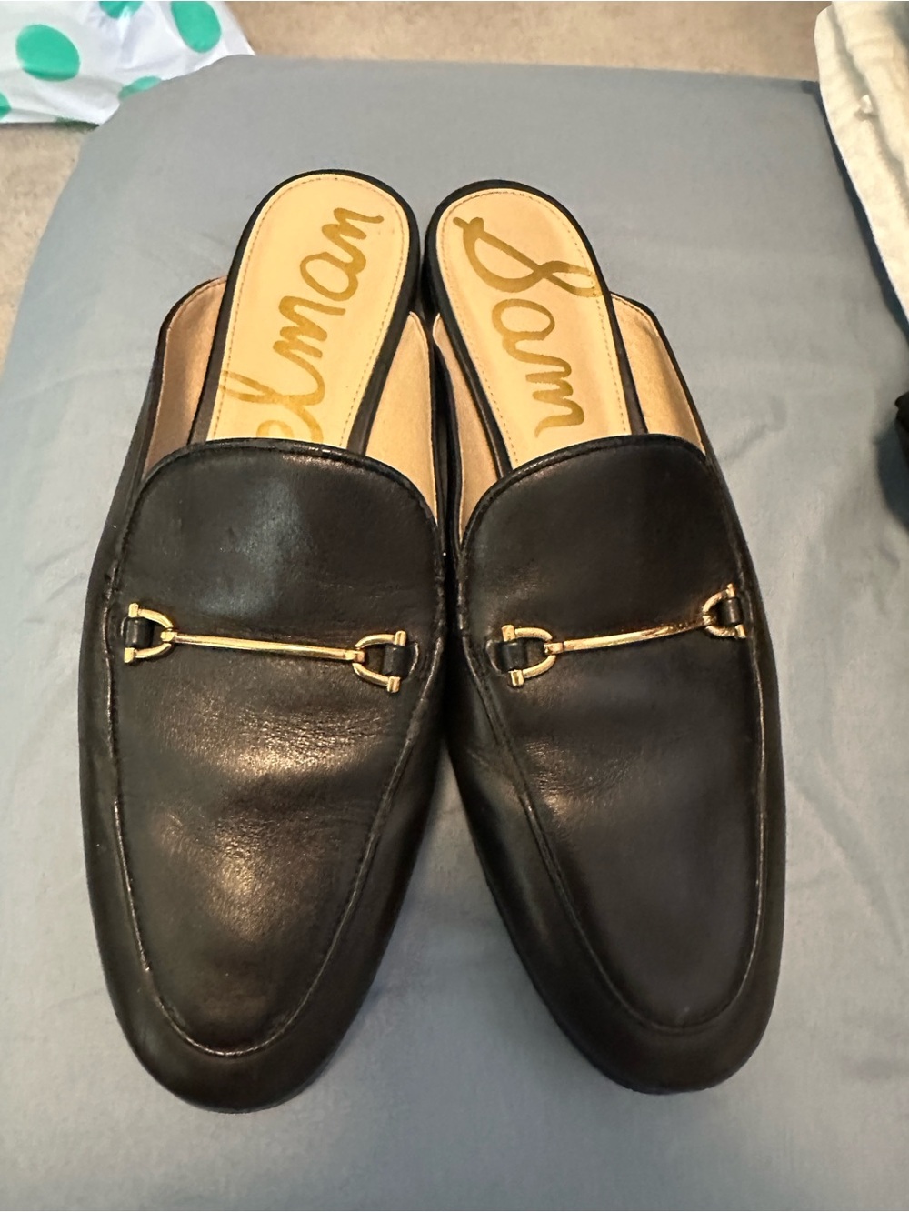 Sam Edelman Black Leather Slip-On Loafers